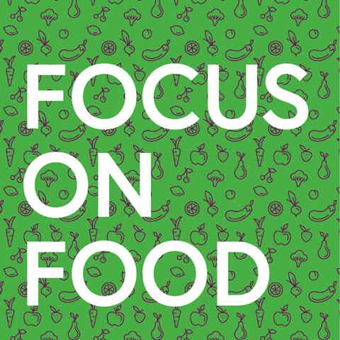 Workplace wellness poster with text: Focus on Food